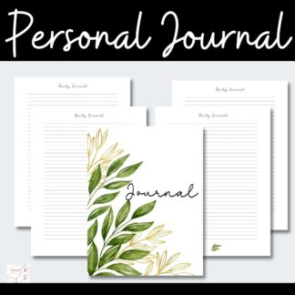 journal cover and page samples